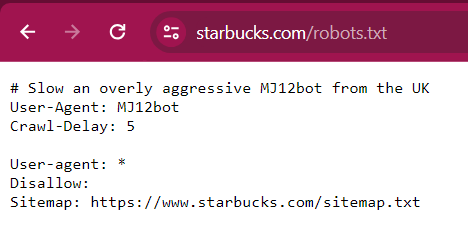 Robots.txt eksempel